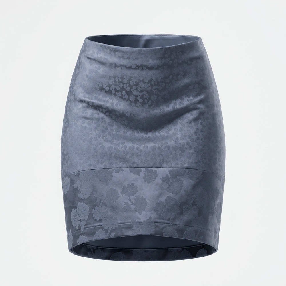 Downeast Navy Blue Floral Jacquard Pencil Skirt Womens XL Lined Professional‎